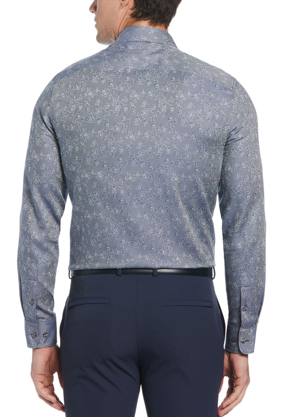 Camisa Casual Estampada Azul Piedra-1