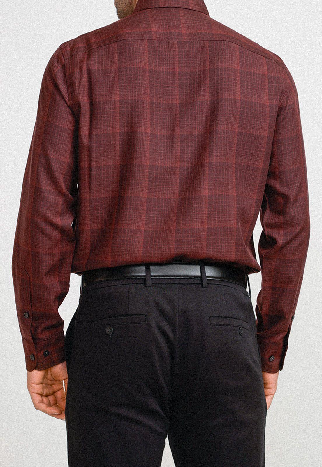 Camisa Hombre Cuadros Ladrillo-1