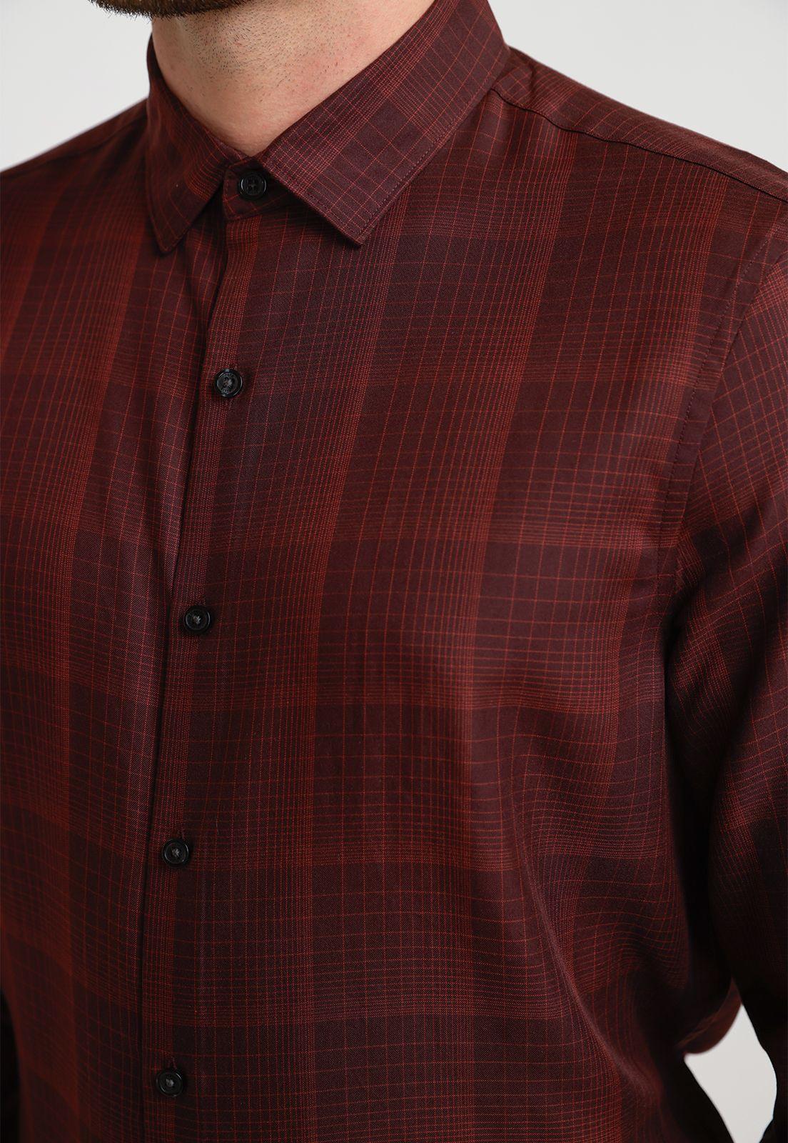 Camisa Hombre Cuadros Ladrillo-2