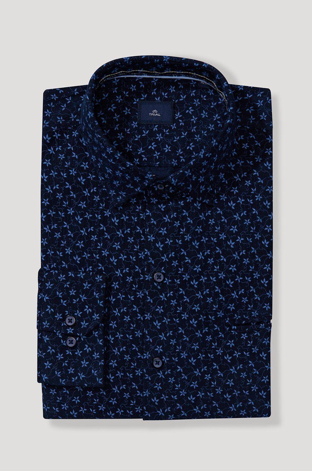Camisa Estampada Azul-4
