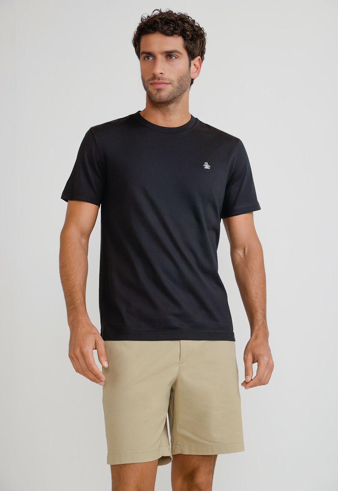 Polera Hombre Manga Corta Negra OPKB2001-0