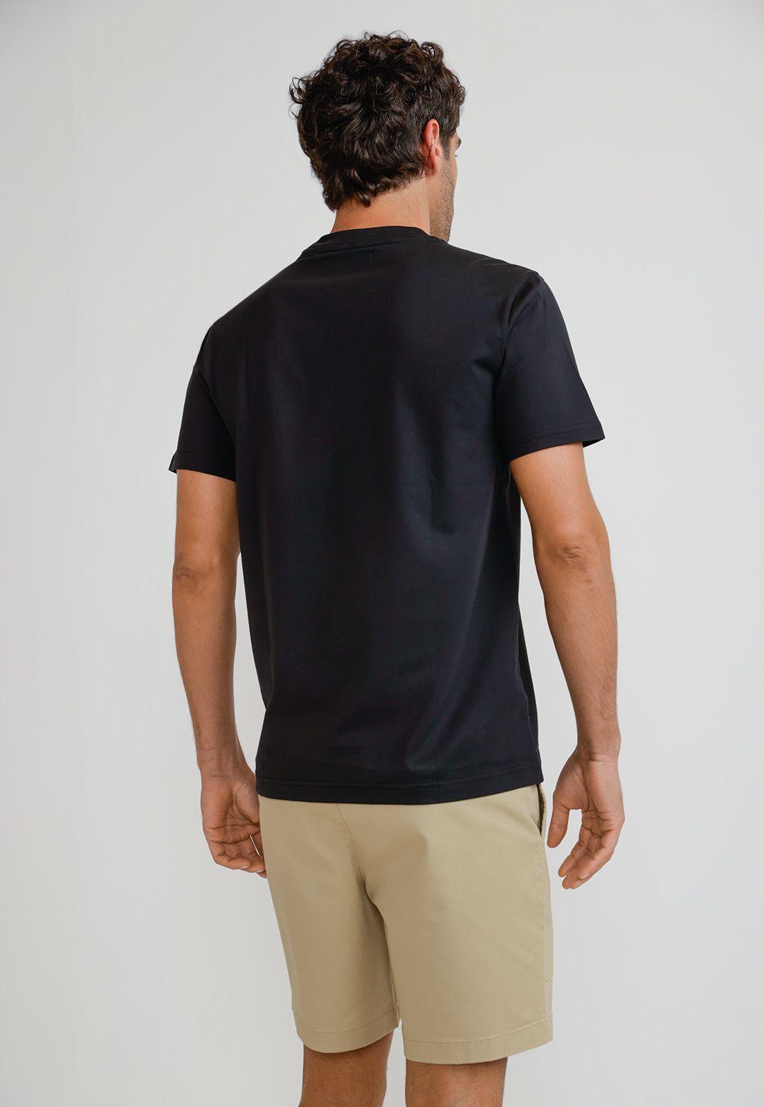 Polera Hombre Manga Corta Negra OPKB2001-1