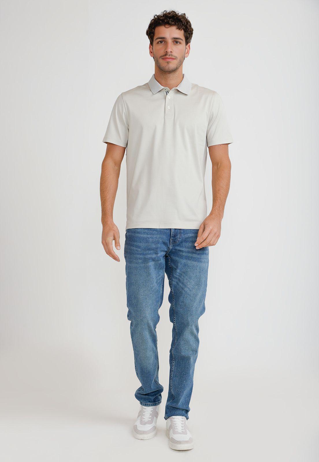 Polera Hombre Polo Manga Corta Beige 4IFK7060-3