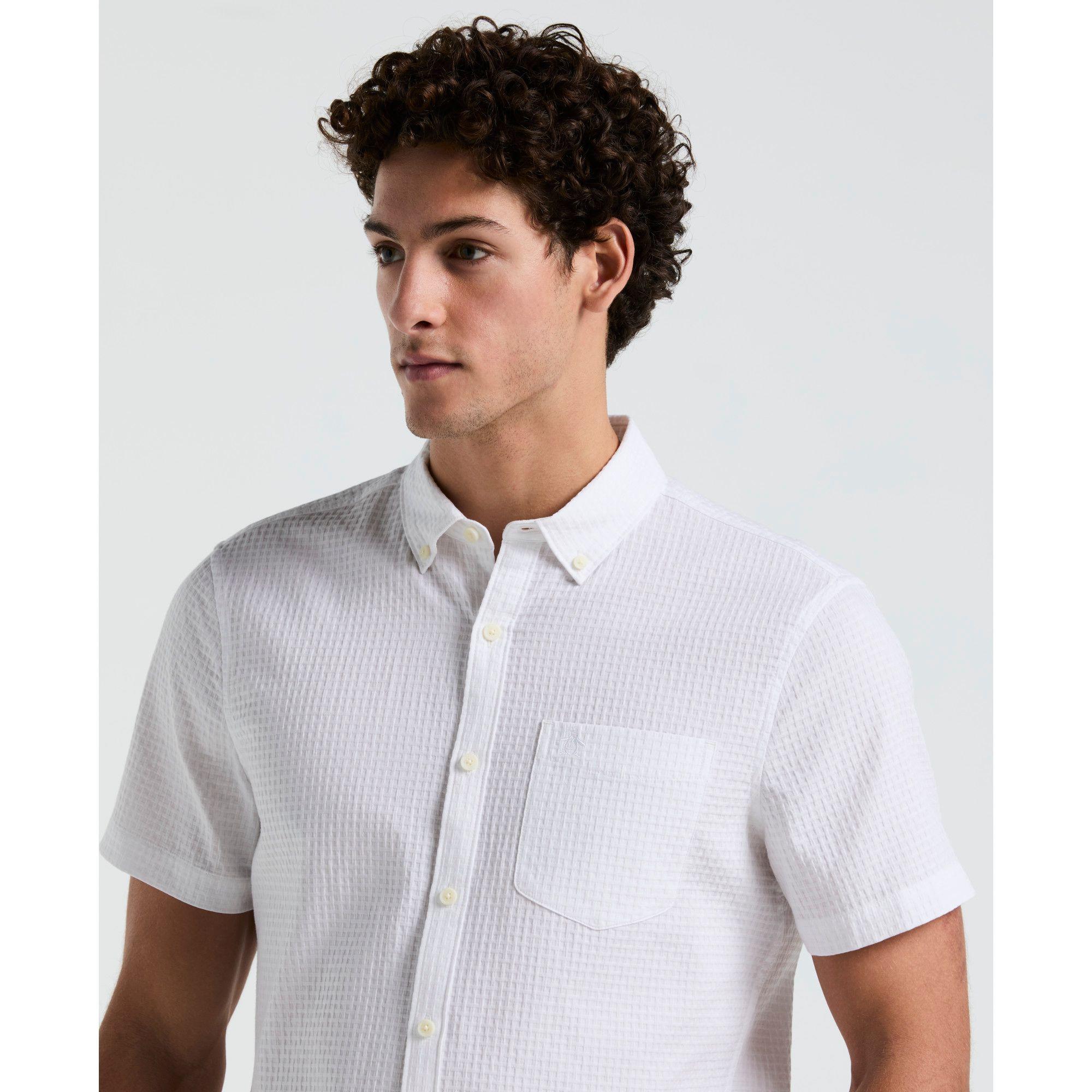 Camisa Hombre Manga Corta Blanca OPWS2510-2