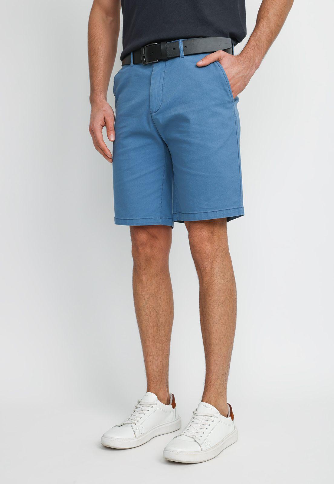 Bermuda Algodón Valerio Azul Piedra-0