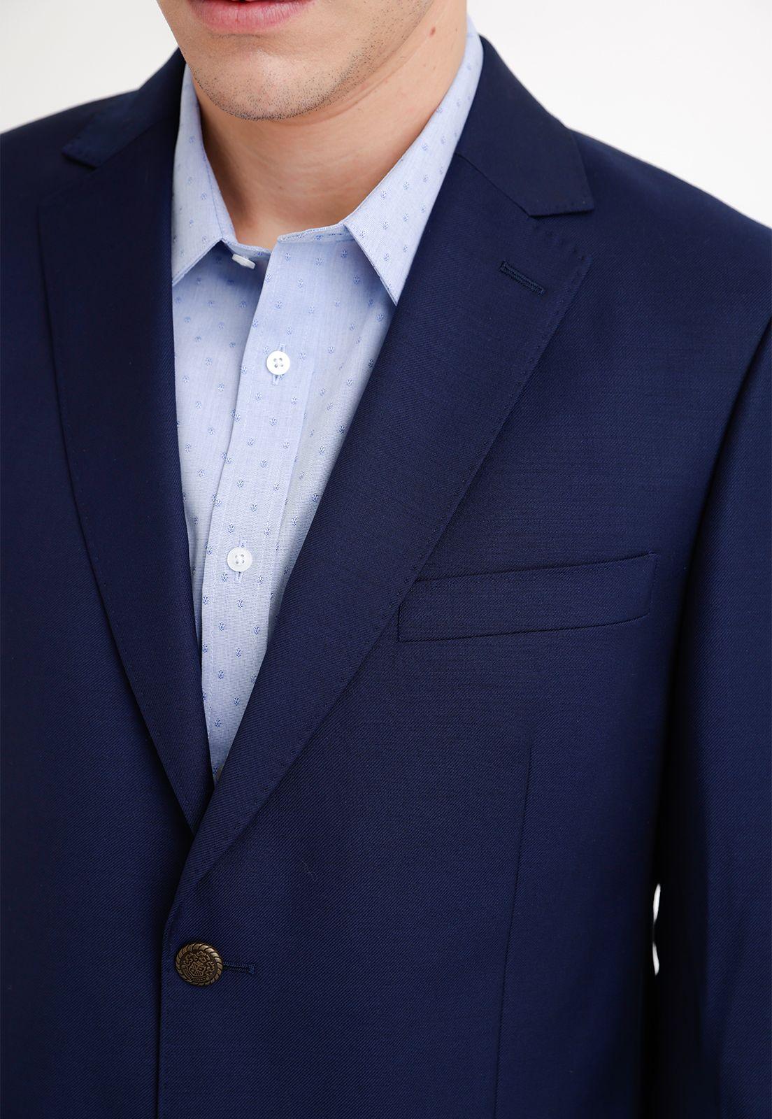Chaqueta Formal Hombre Lana S100'S Liso Slim Mix&Color Azul-2