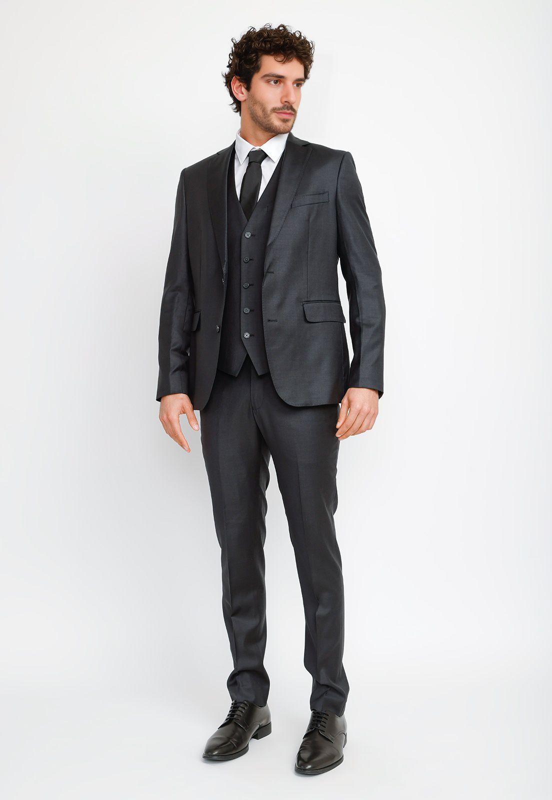 Chaqueta Formal Suit Separate Lana Marengo THE WILLOW-3
