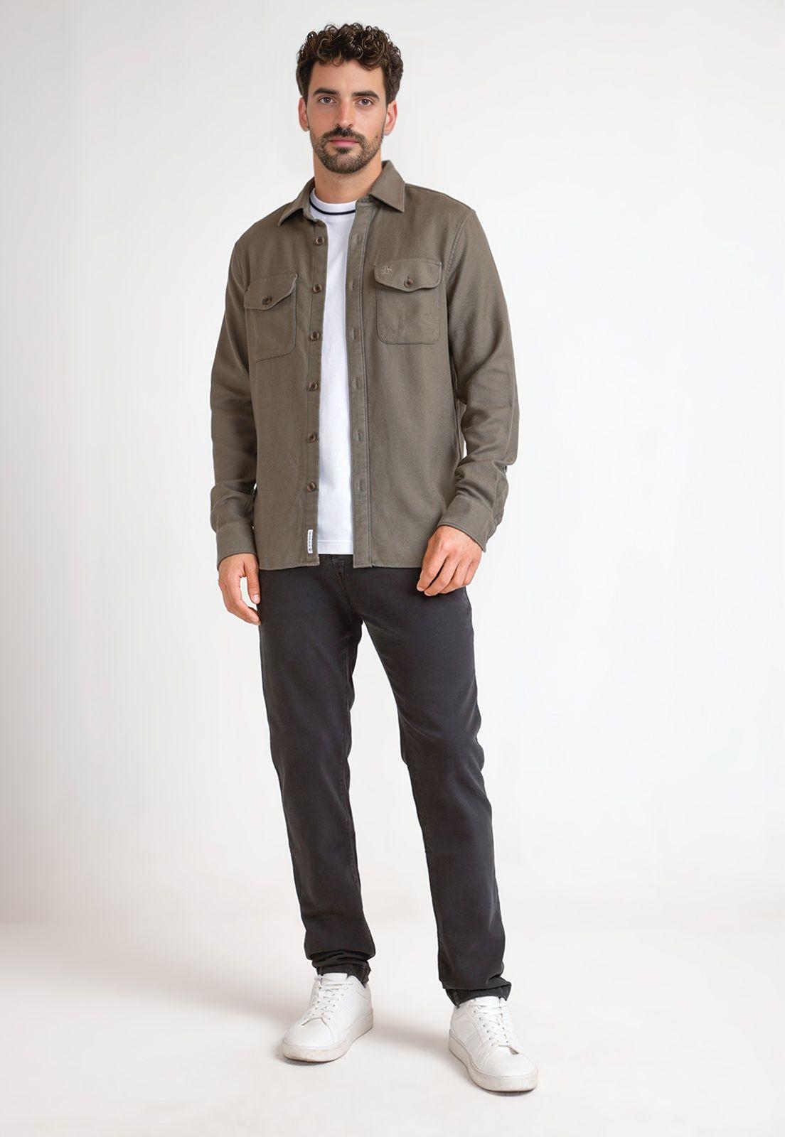 Sobrecamisa Hombre Stretch Verde-3