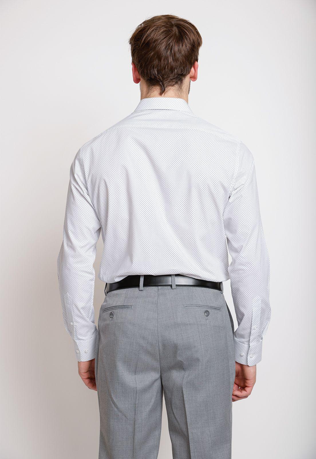 Camisa Formal Hombre Algodón Fantasía Slim Classic Blanco-1