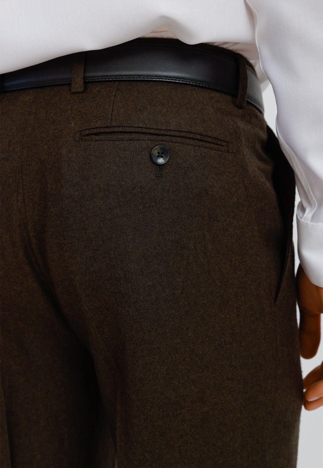 Pantalón Formal Hombre Classic Flannel Verde-2