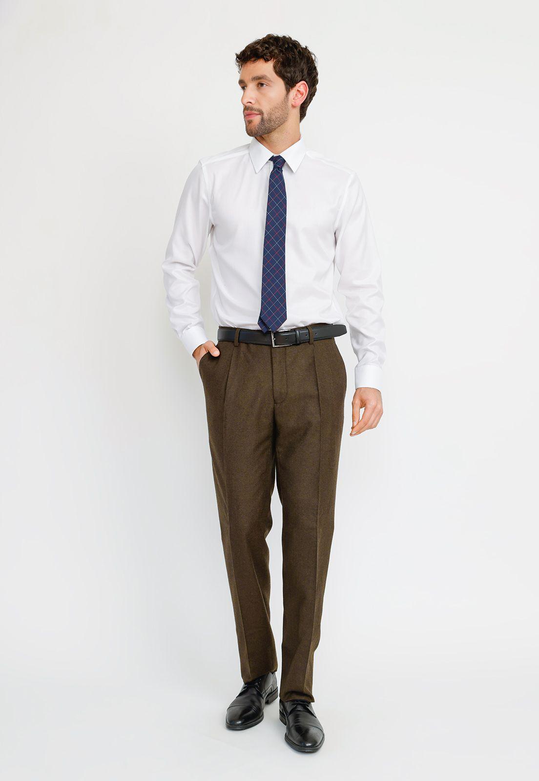 Pantalón Formal Hombre Classic Flannel Verde-3
