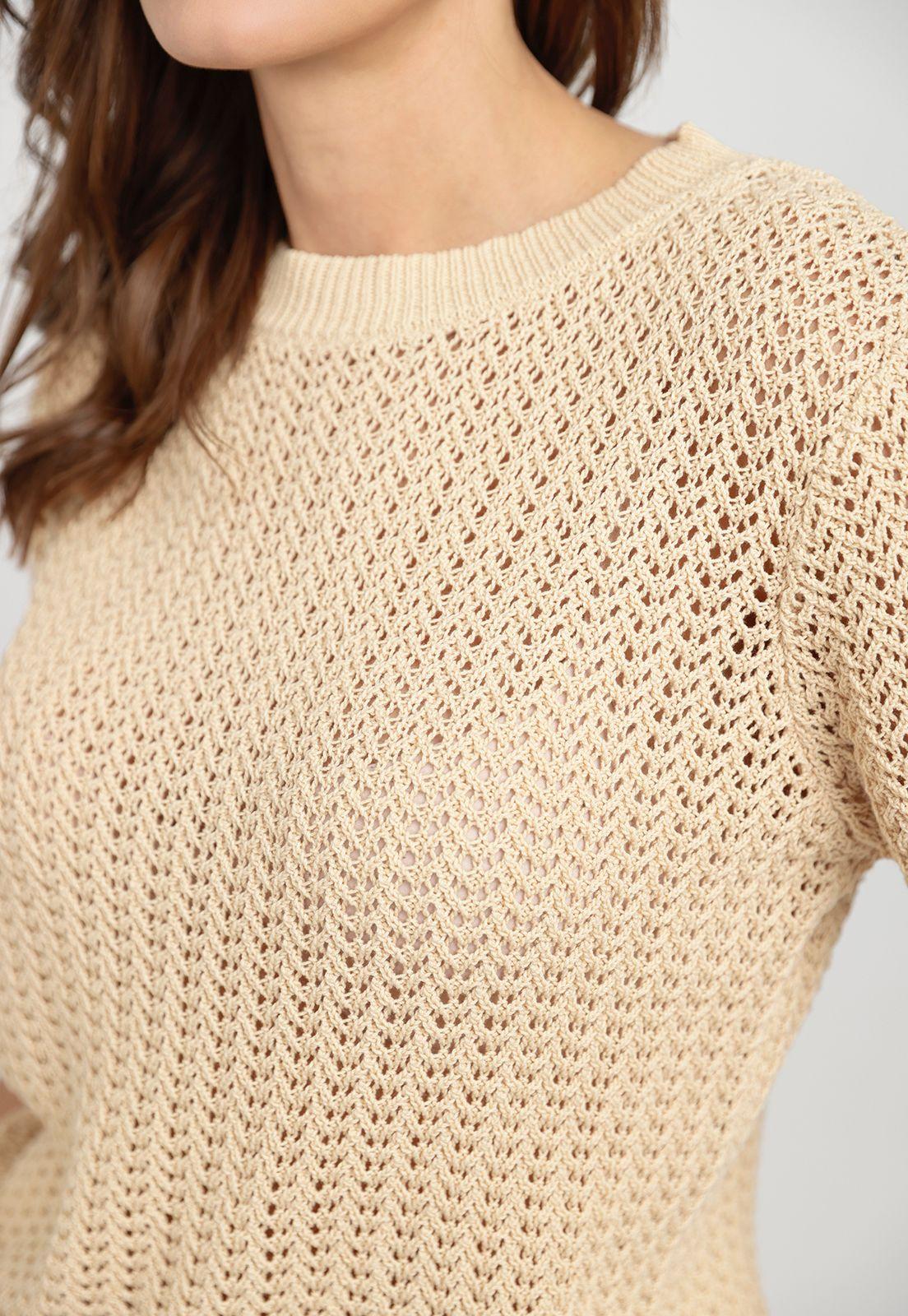 Tejido Mujer Pia Algodón Arena-2