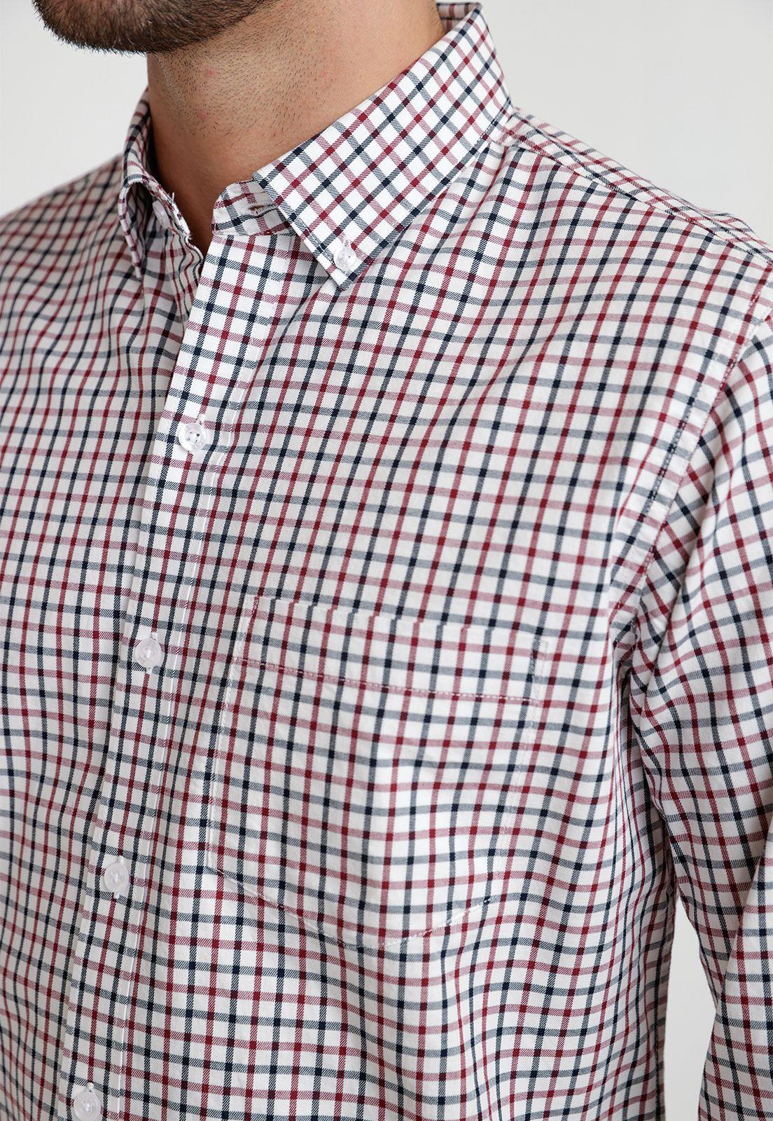 Camisa Cuadros Hombre Bellagio Burdeo-2