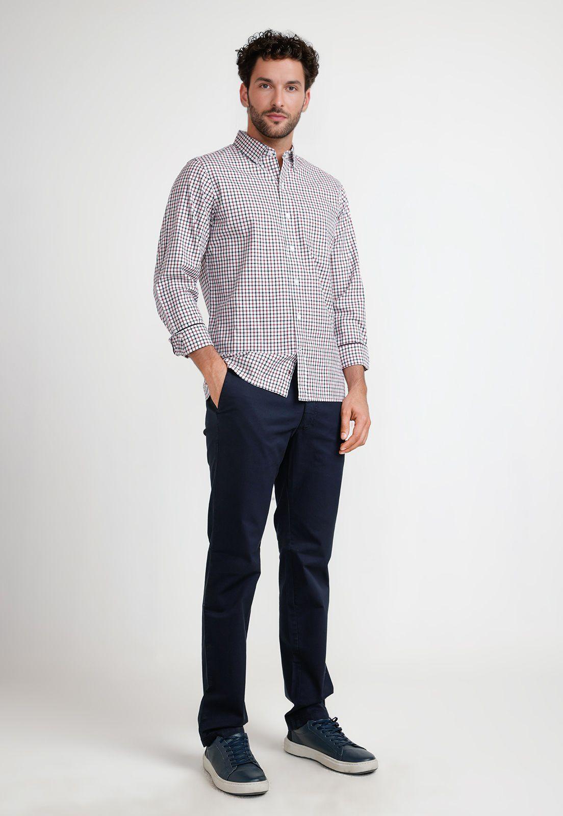 Camisa Cuadros Hombre Bellagio Burdeo-3