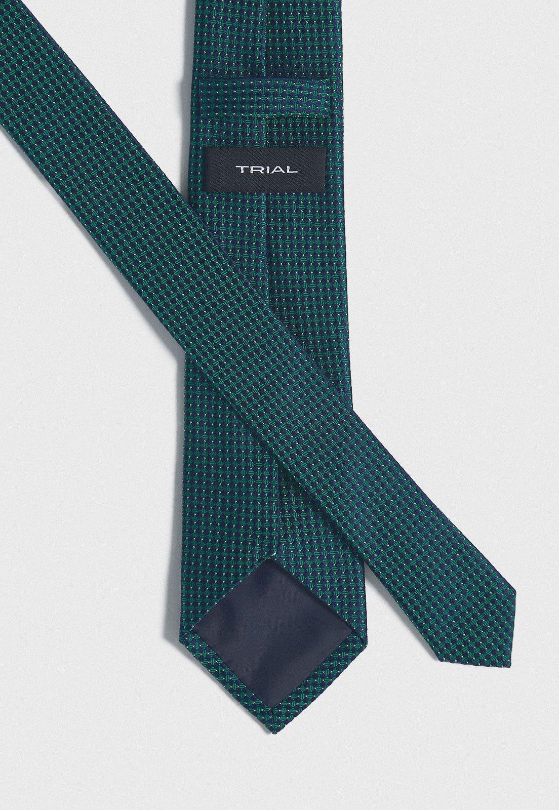 Corbata Formal Hombre Mezcla Seda Algodón Microdiseño Executive Verde-2