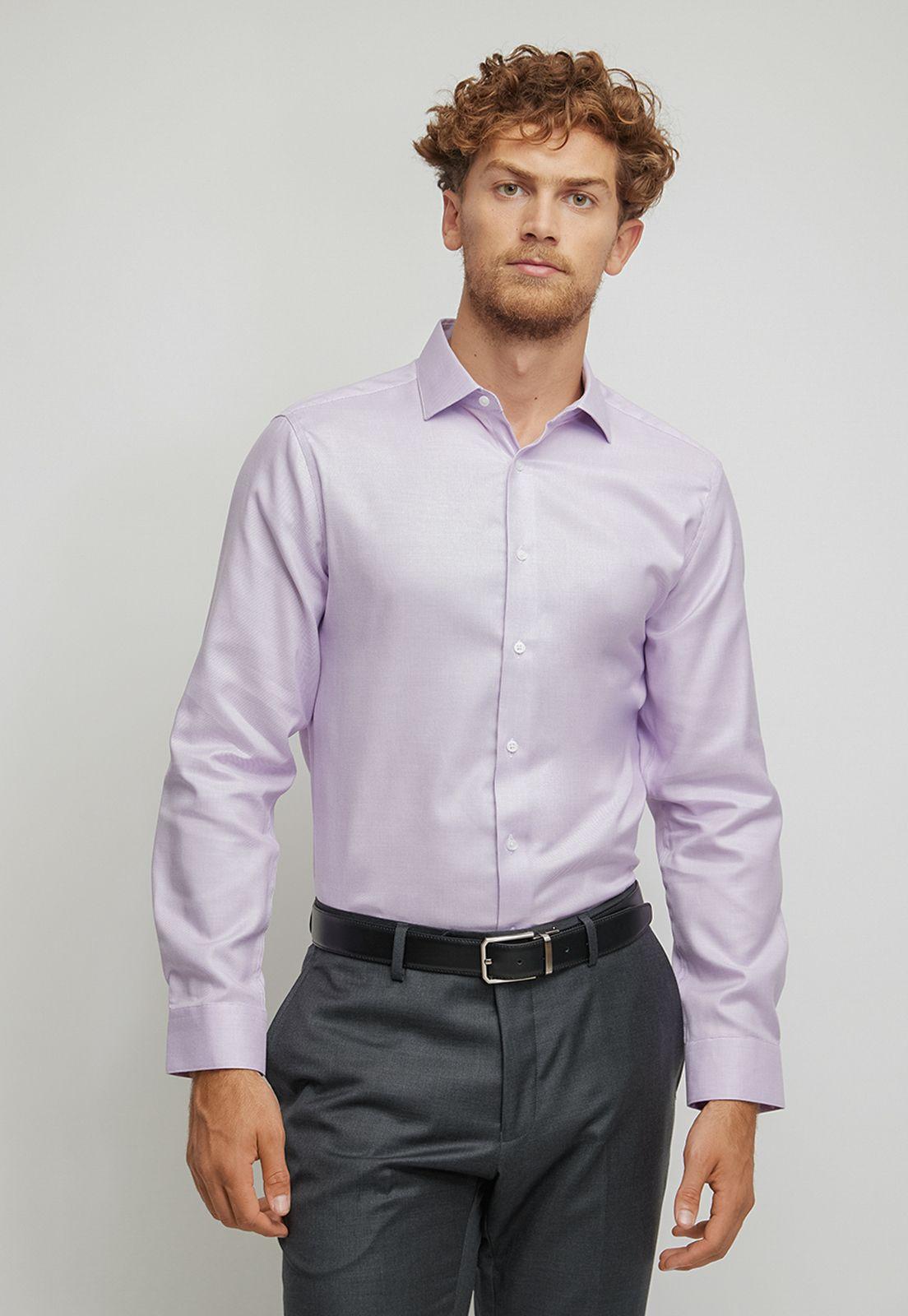 Camisa formal manga larga lila Easy care (cuidado fácil)-0