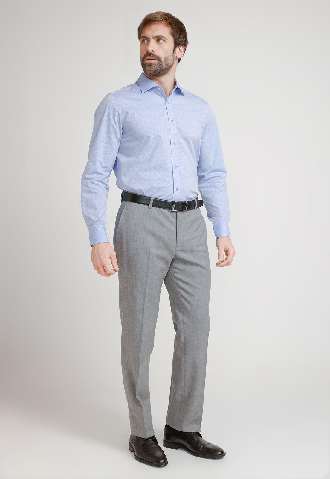 Camisa Hombre Formal Classic Celeste-3