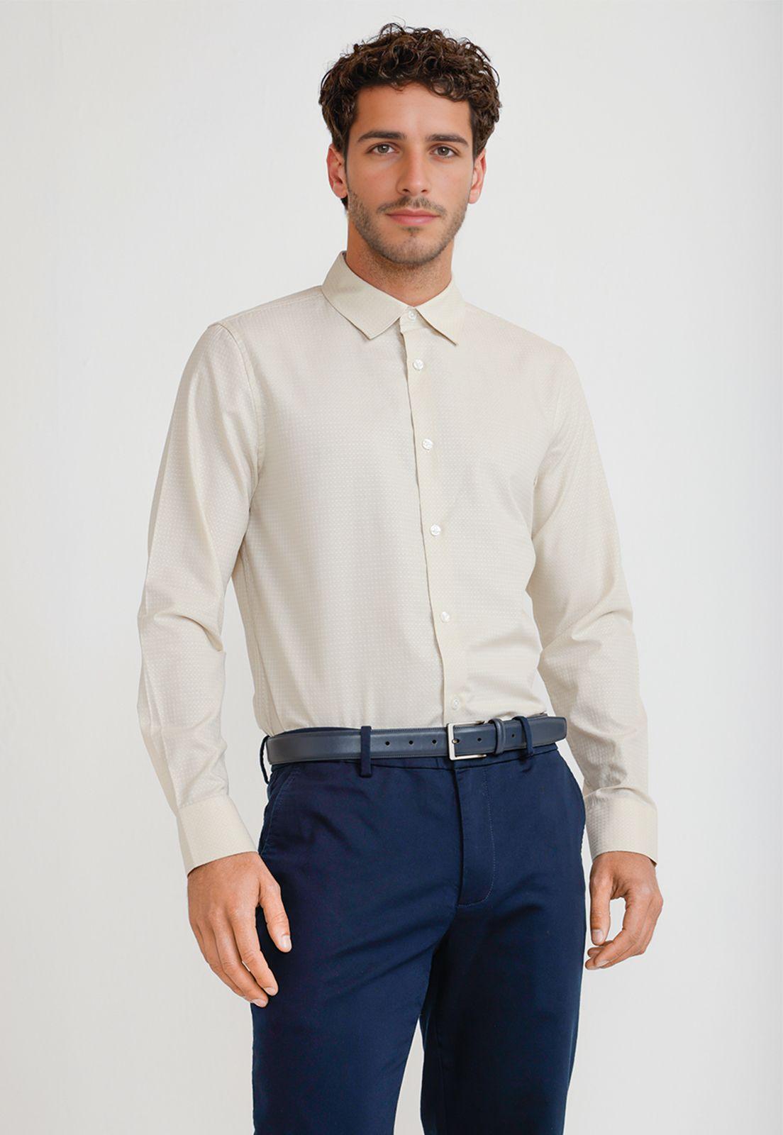 Camisa Hombre Dobby Avena-0