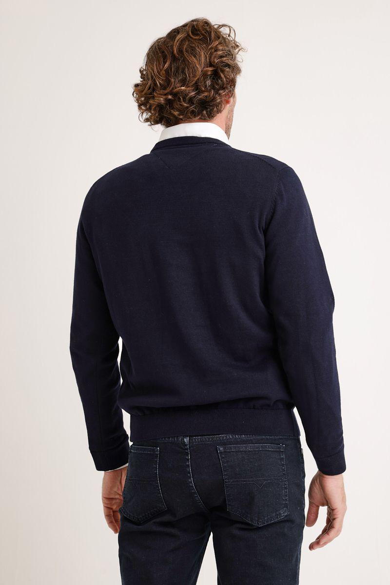 Sweater Hombre Algodón Slim Liso Phelps Azul Marino-1