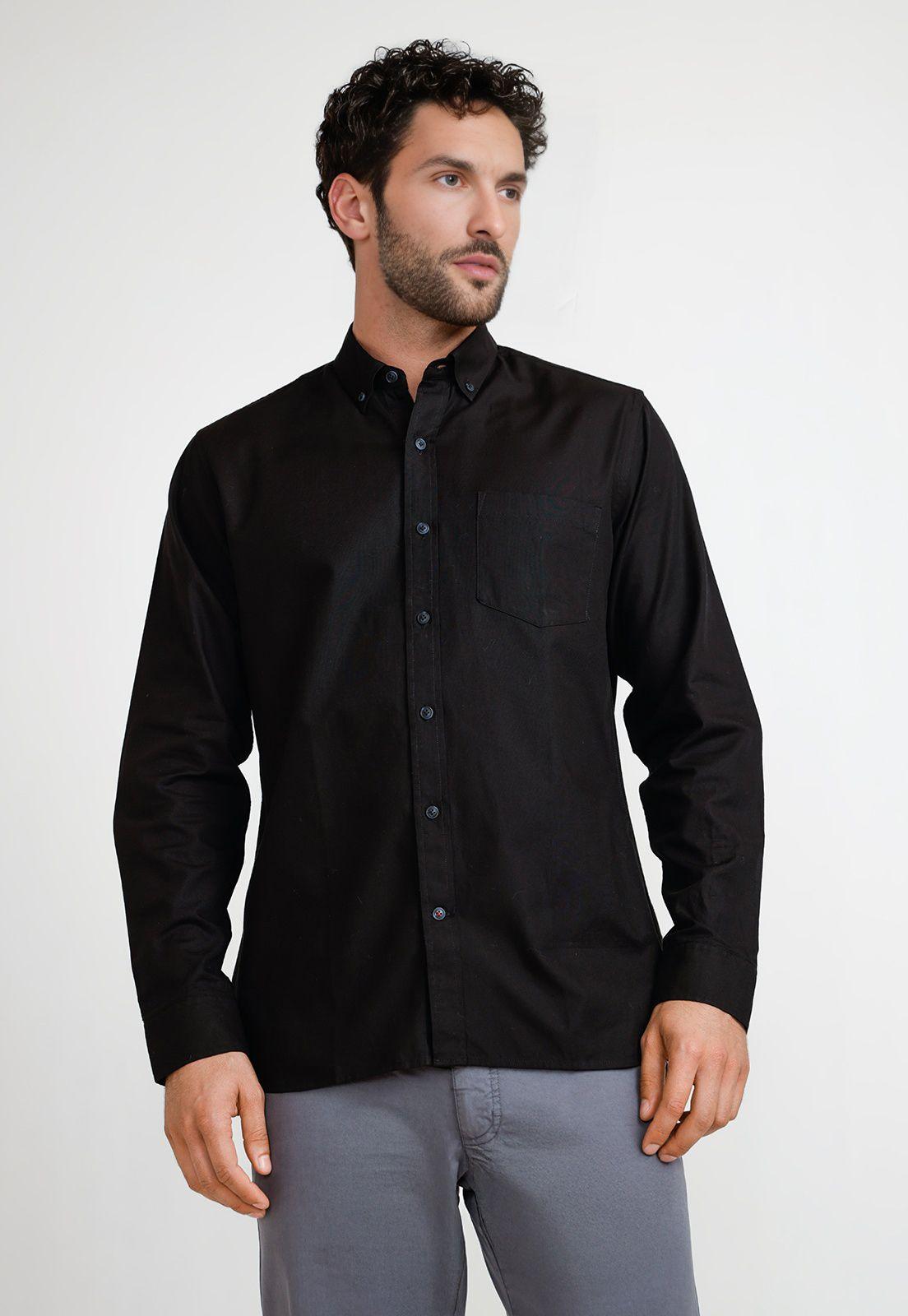 Camisa Oxford Hombre Blake Negro-0