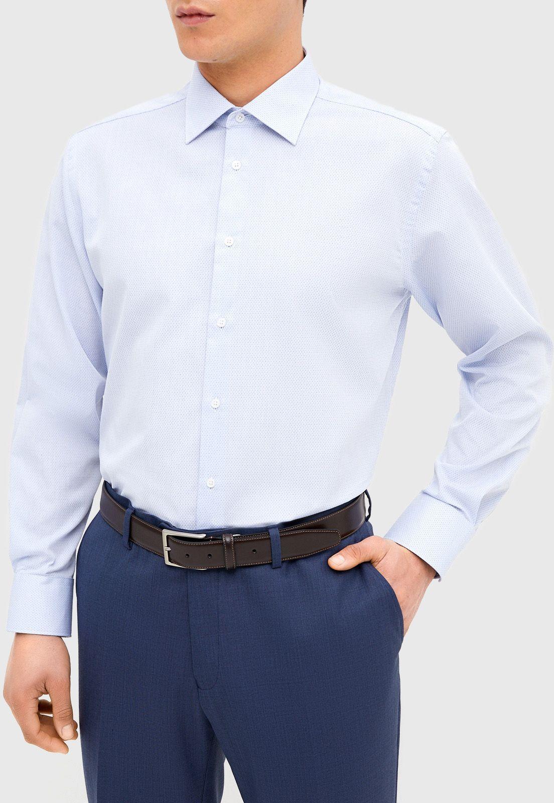 Camisa Executive Cuello Italianno Celeste-0