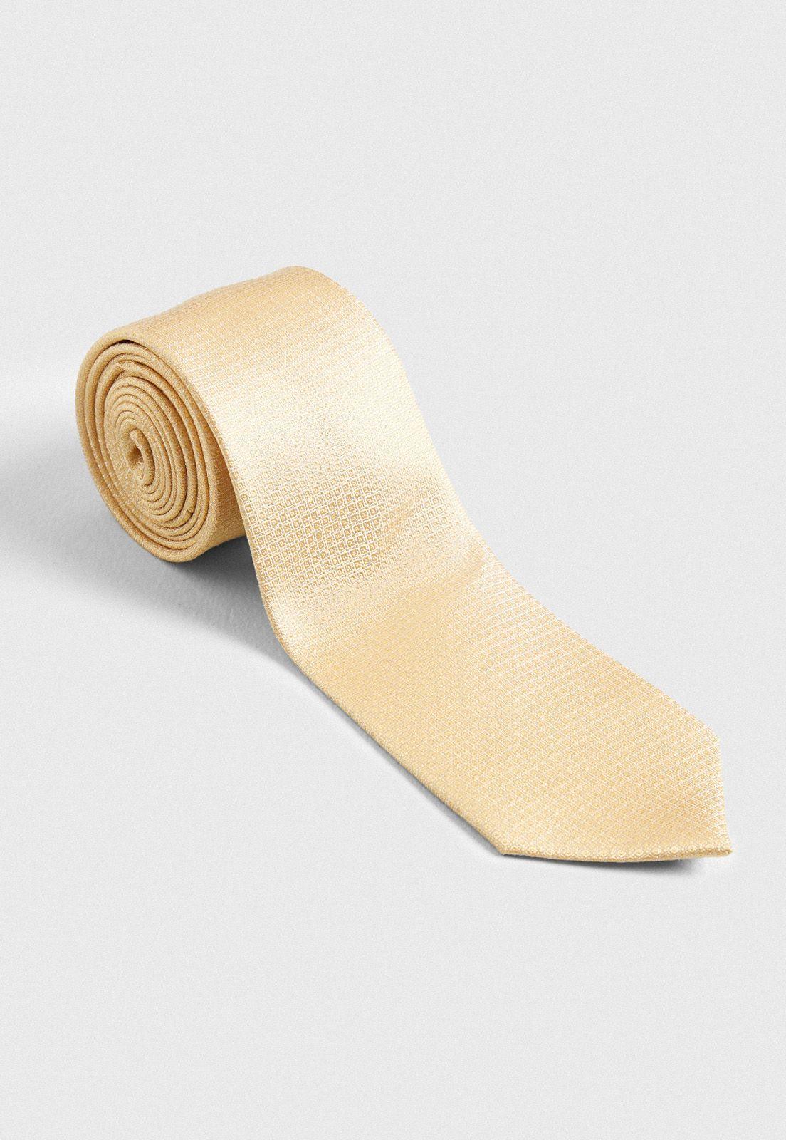 Corbata Andrew detalle microdiseño amarillo-0