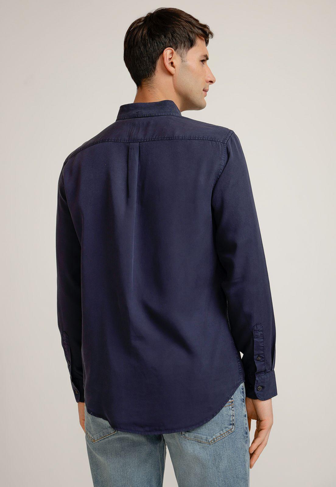 Camisa Hombre Manga Larga Lyocell Navy-1