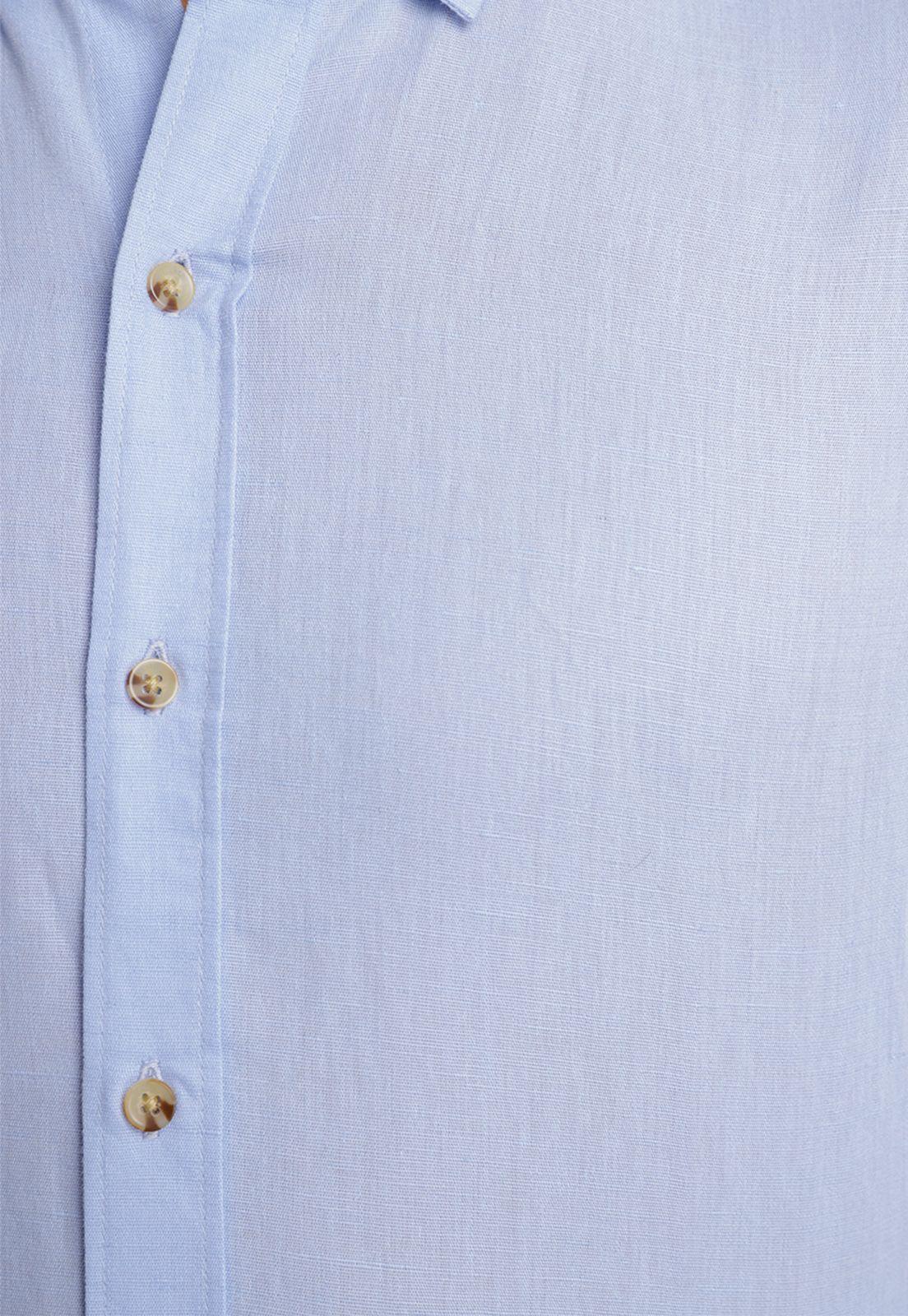 Camisa Manga Corta hombre Slim Fit Boris Algodón Celeste-2
