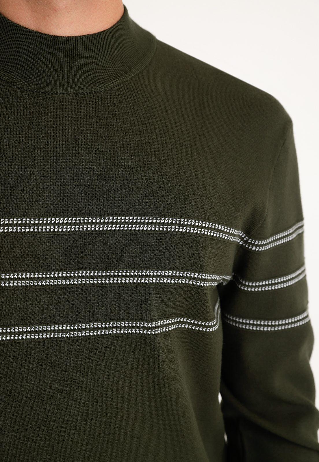 Sweater Hombre Cuello Alto Verde Oscuro-2