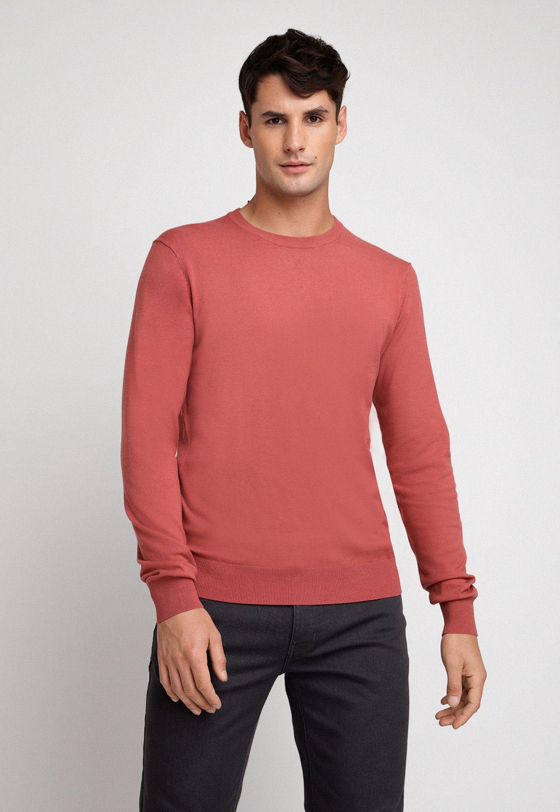 Sweater Hombre Cuello Redondo Marsala-0