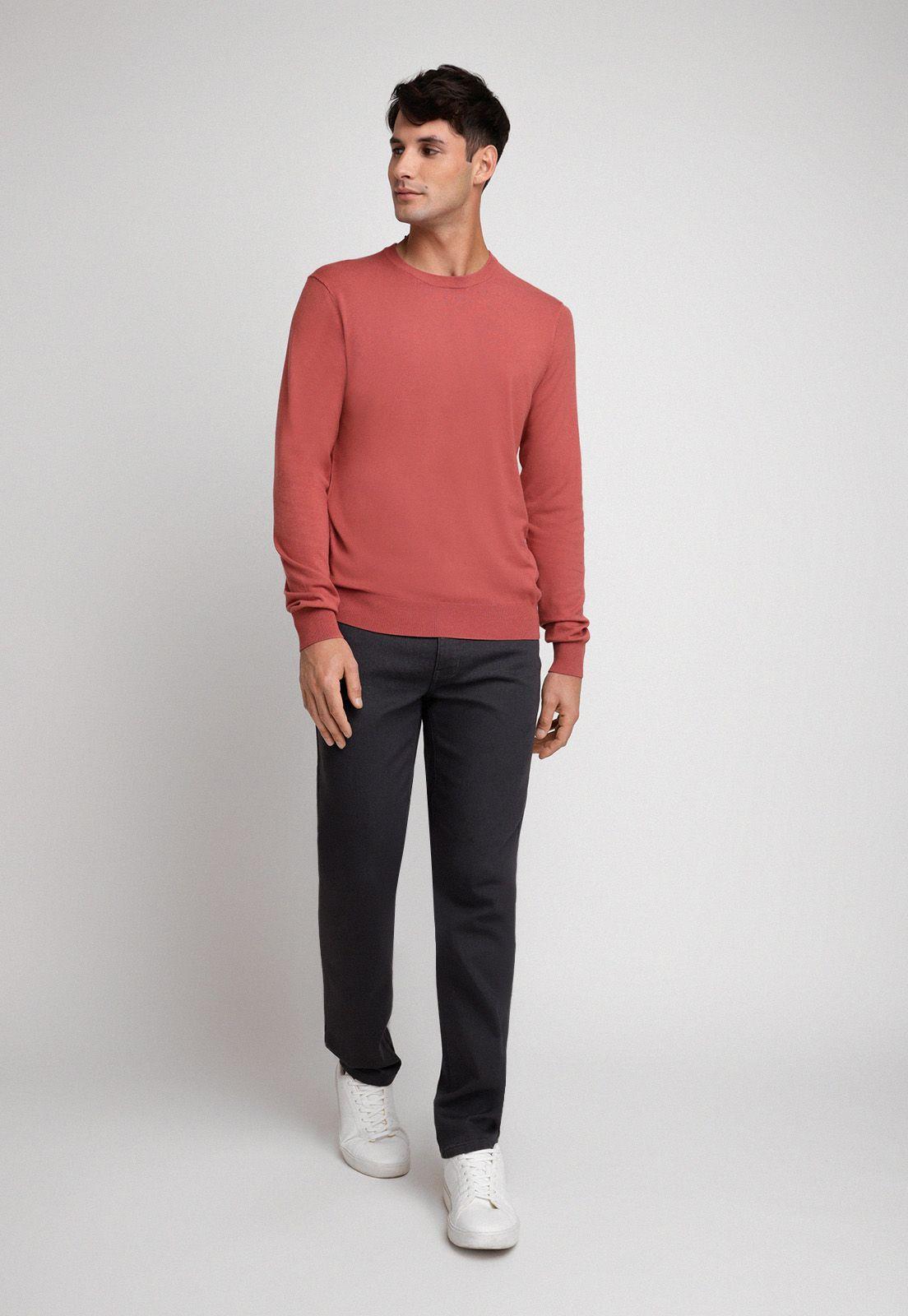 Sweater Hombre Cuello Redondo Marsala-3