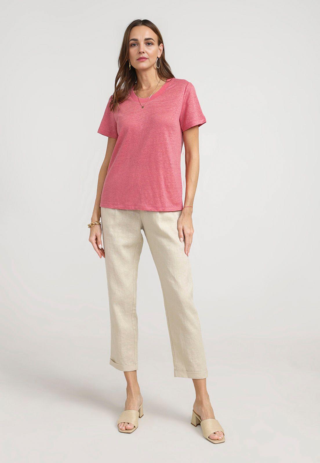 Polera Mujer Gantt Lino Magenta-3