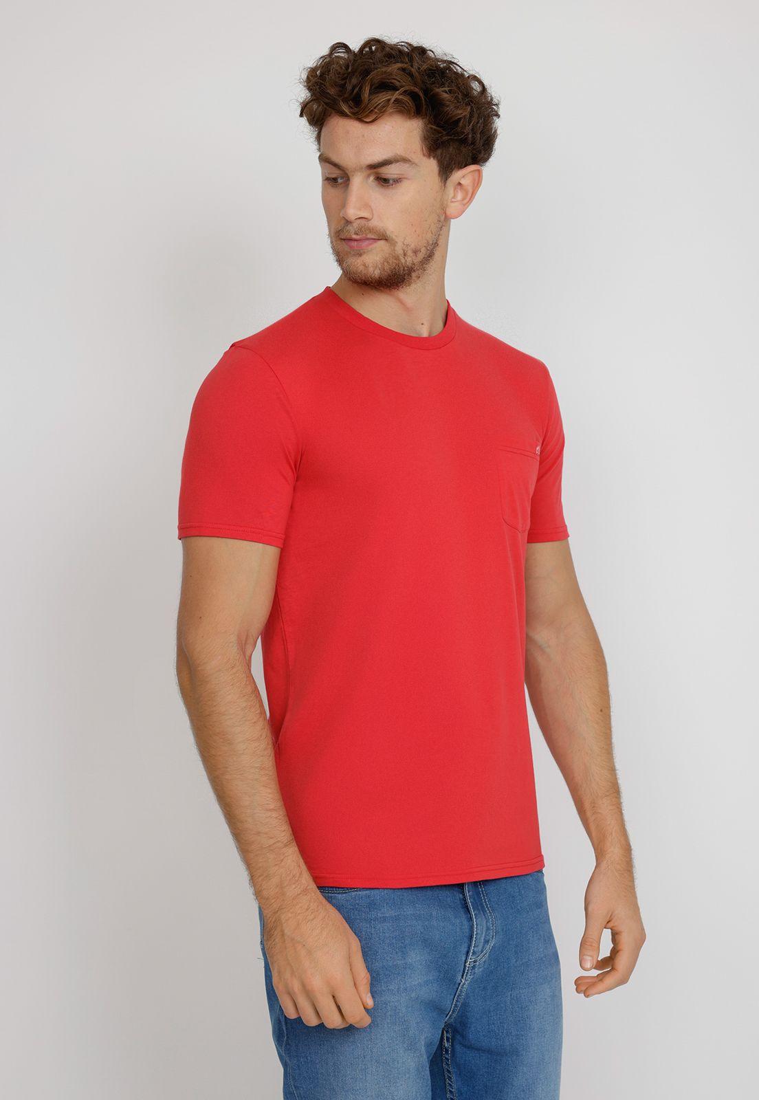 Polera Manga Corta Hombre Slim Fit Marcus Algodón Rojo-0