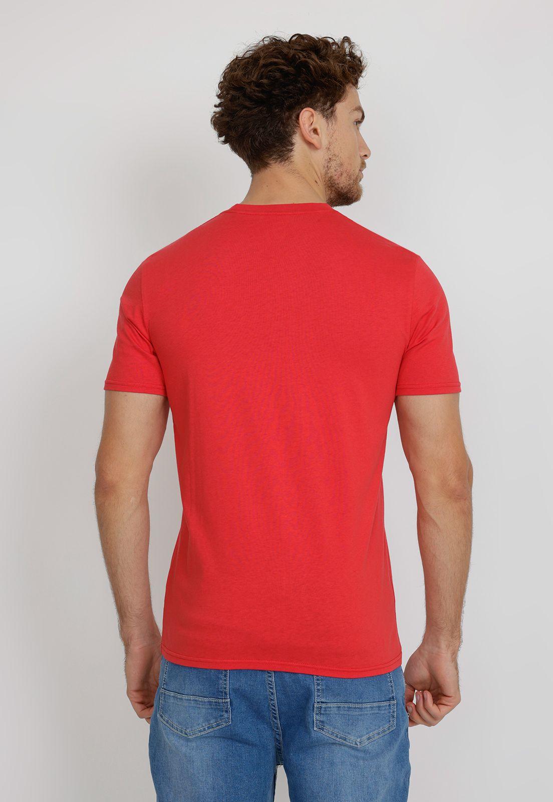 Polera Manga Corta Hombre Slim Fit Marcus Algodón Rojo-1