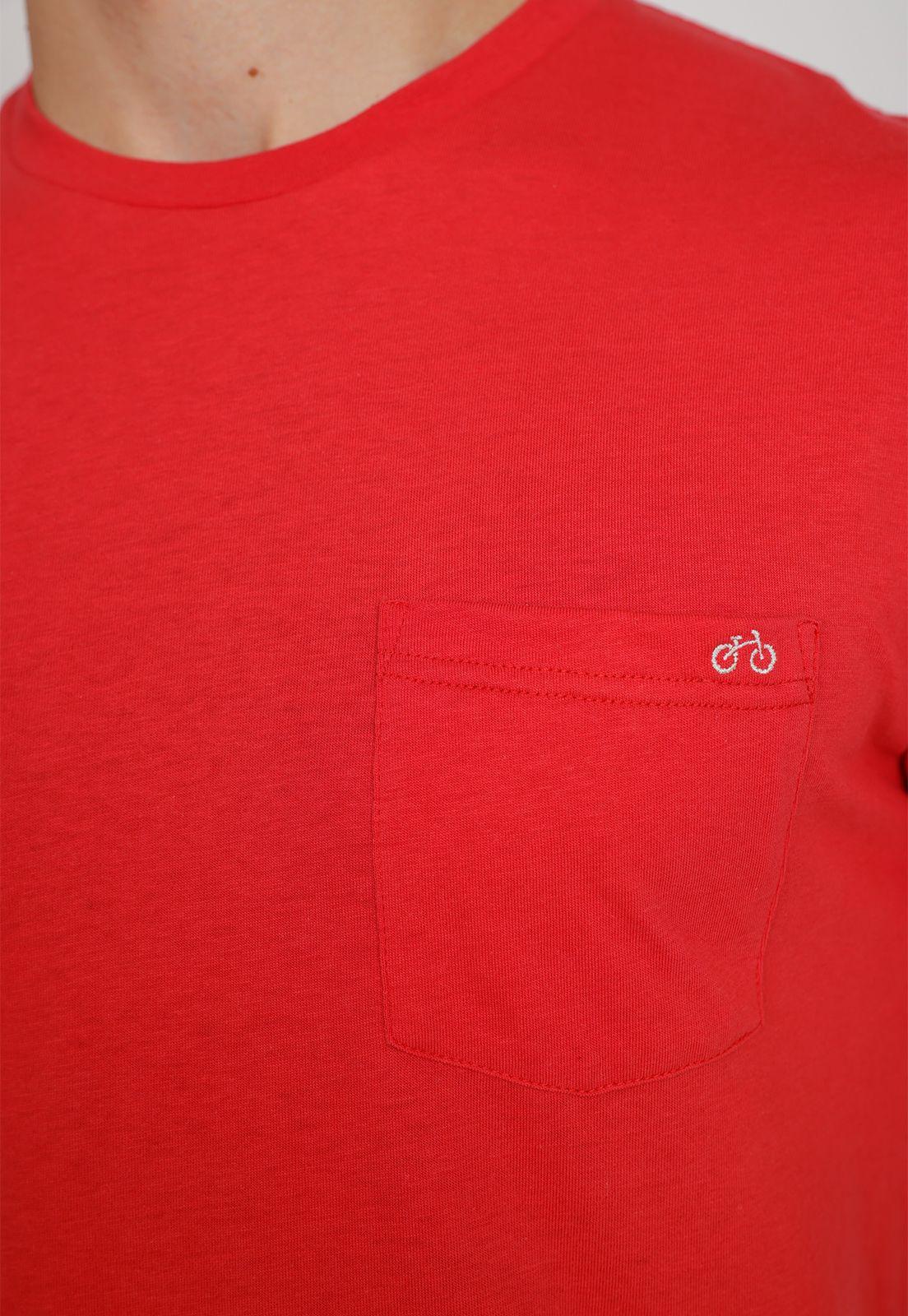 Polera Manga Corta Hombre Slim Fit Marcus Algodón Rojo-2