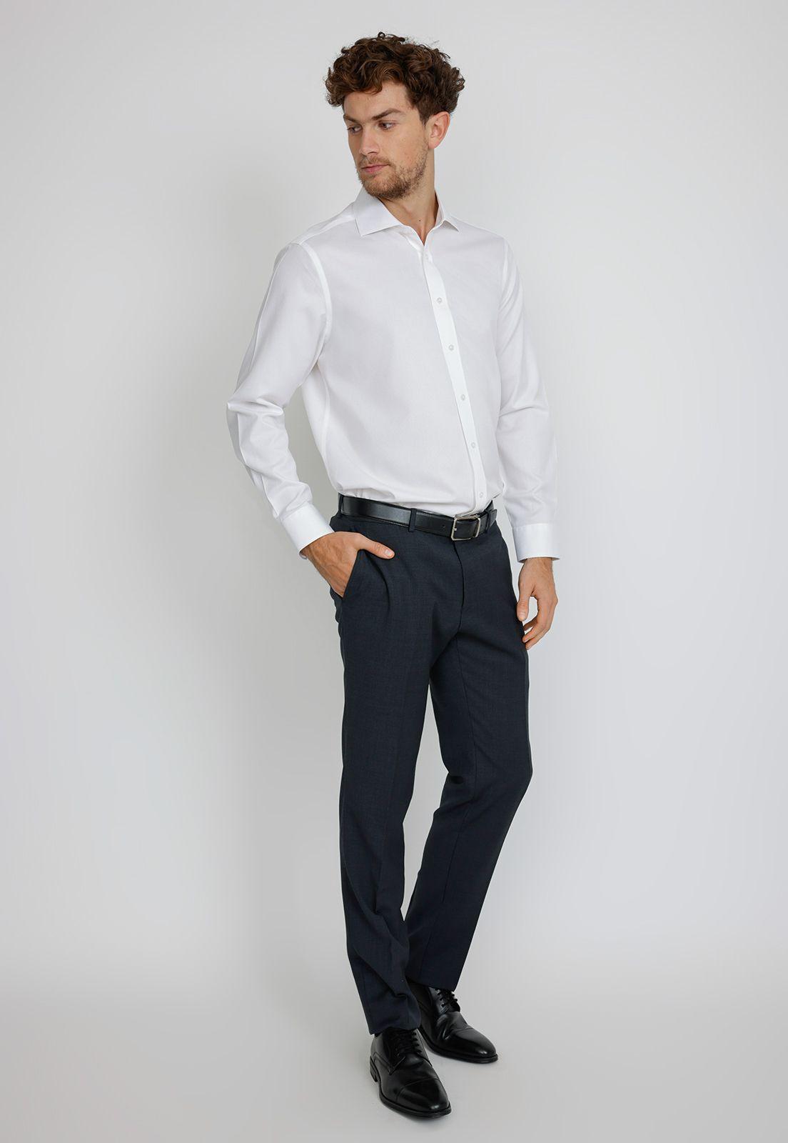 Camisa hombre formal microdiseño blanco-3