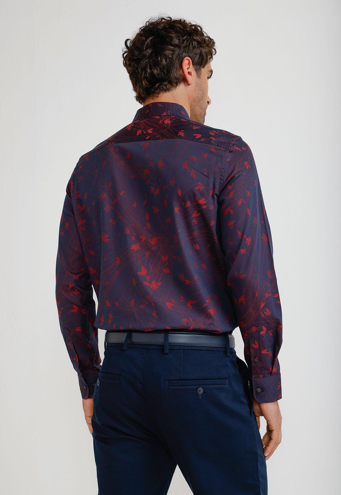 Camisa Hombre Jacquard Navy Jacquard Shirt-1