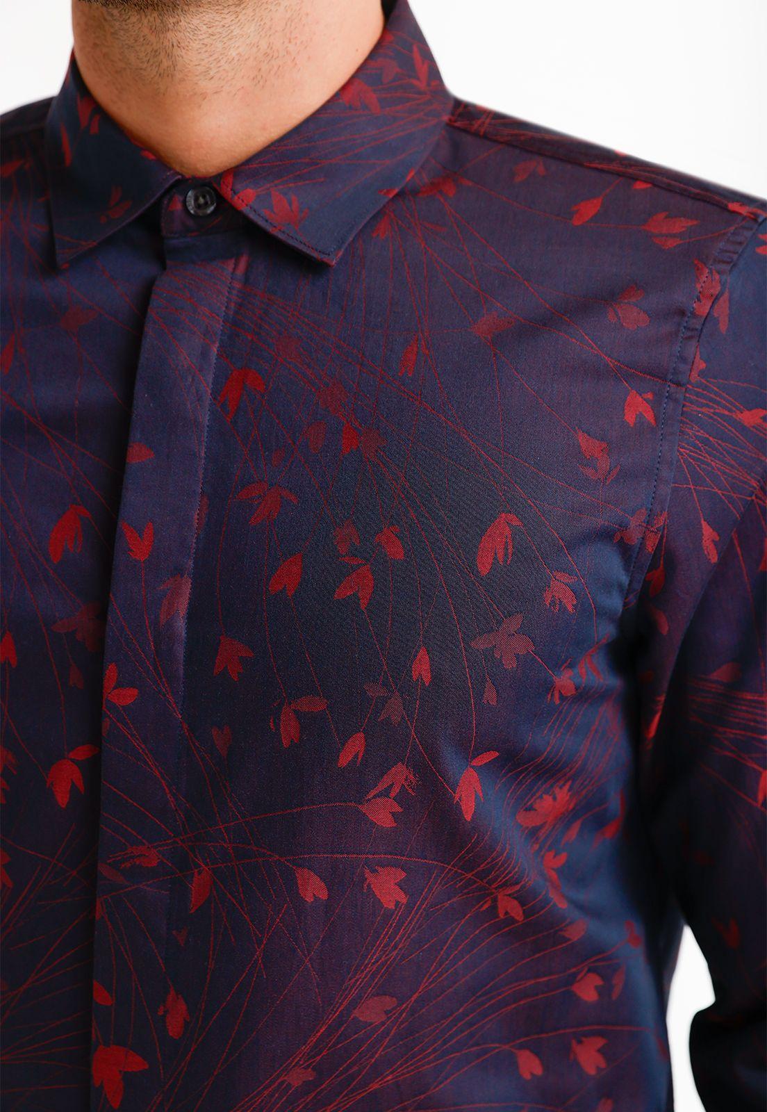 Camisa Hombre Jacquard Navy Jacquard Shirt-2