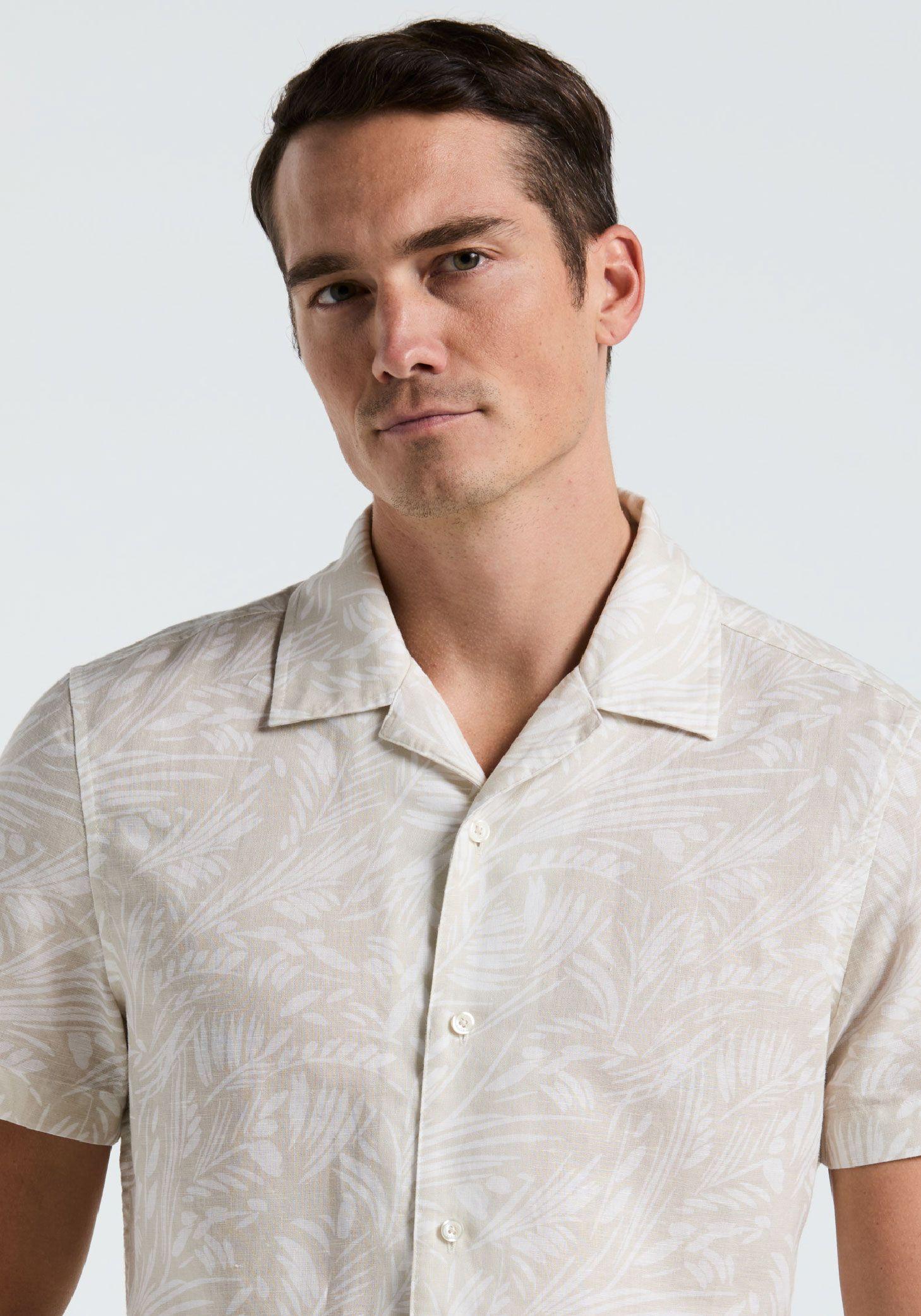 Camisa Hombre Manga Corta Estampada Arena -2