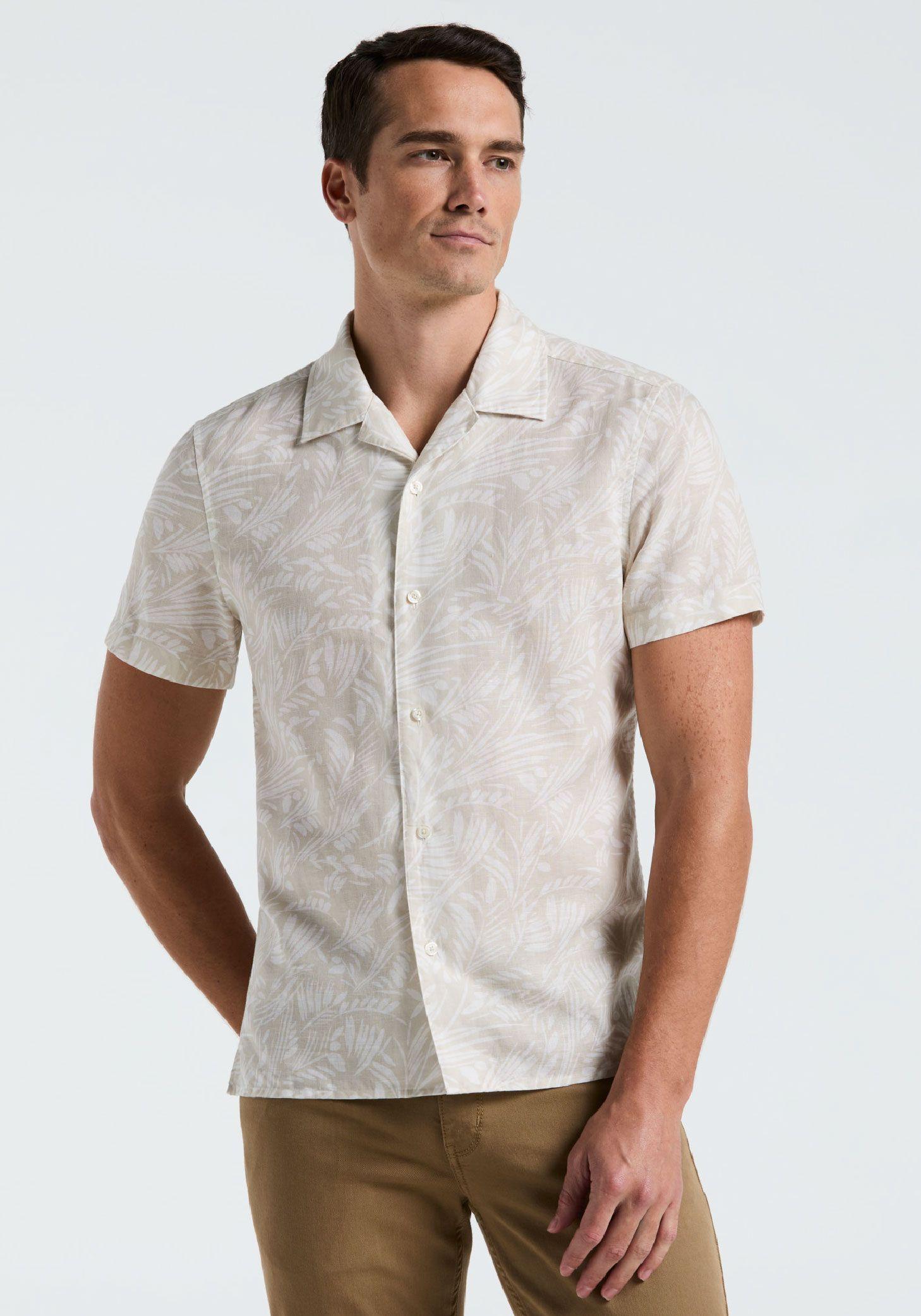 Camisa Hombre Manga Corta Estampada Arena -0
