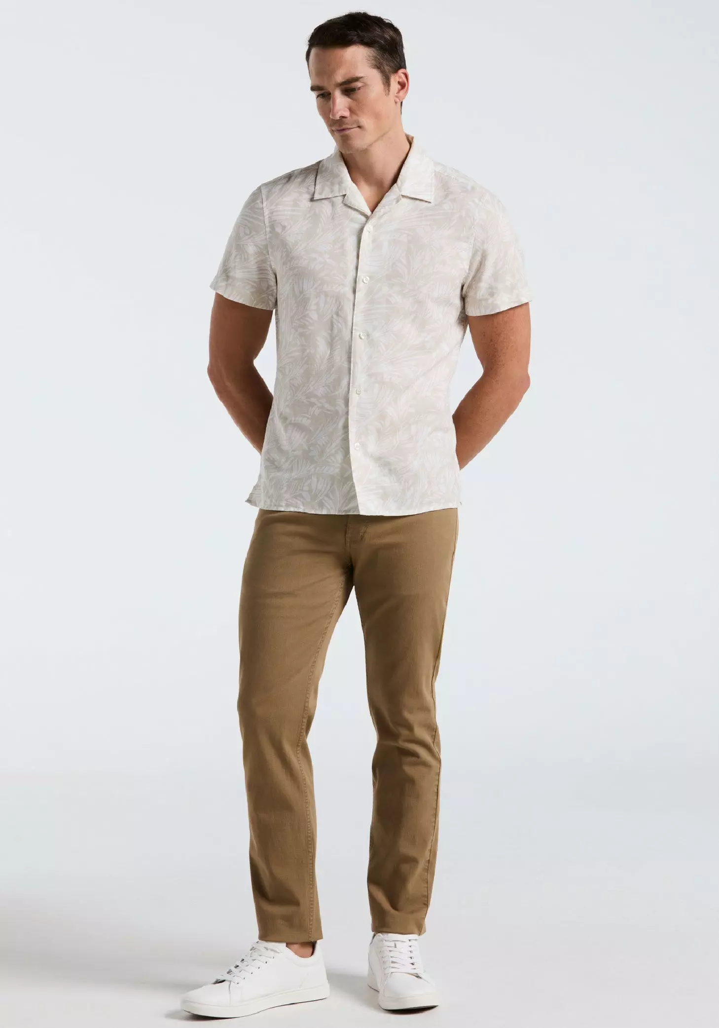 Camisa Hombre Manga Corta Estampada Arena -3