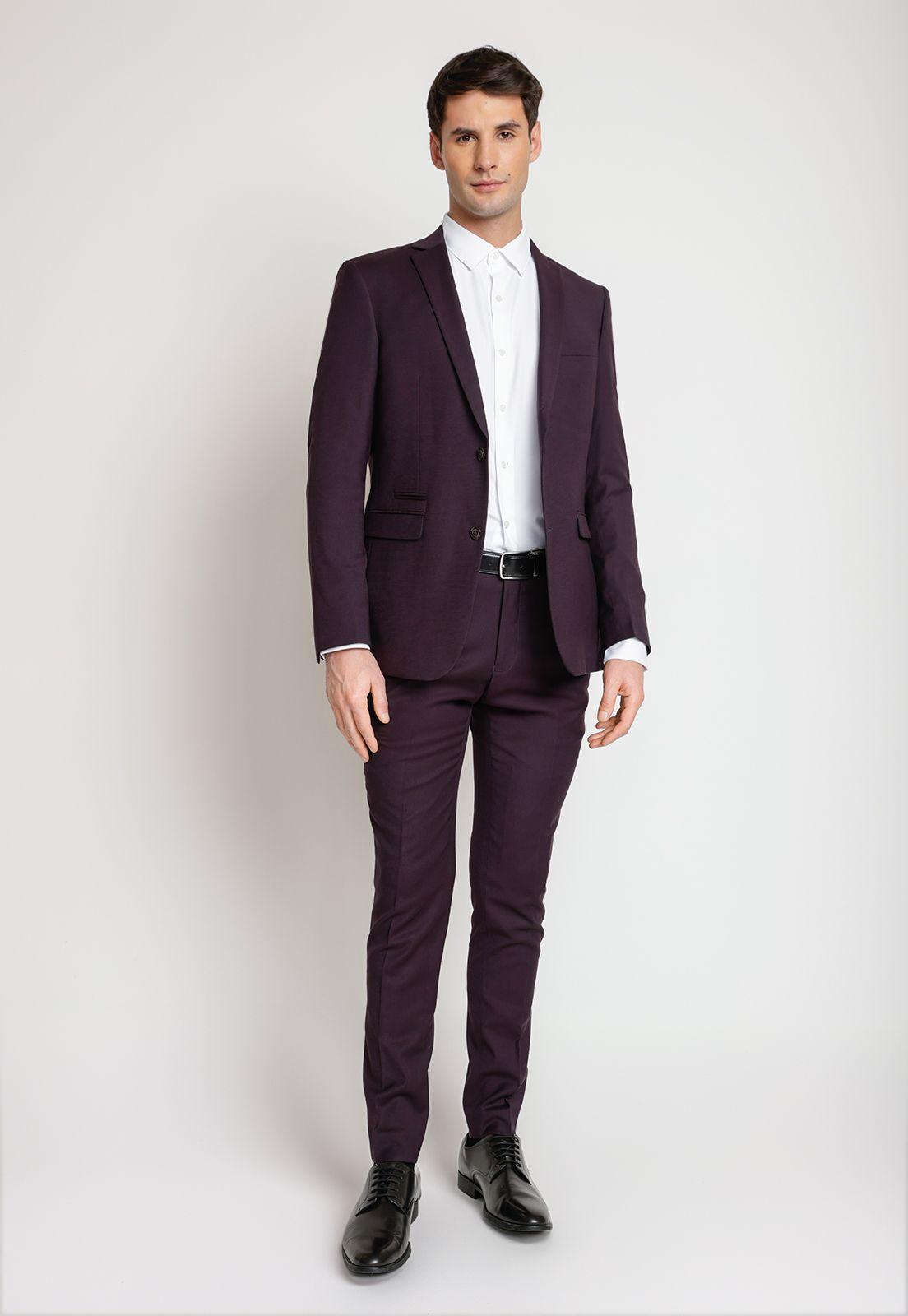 Chaqueta Hombre Traje Suit Separates Washable Grape-3