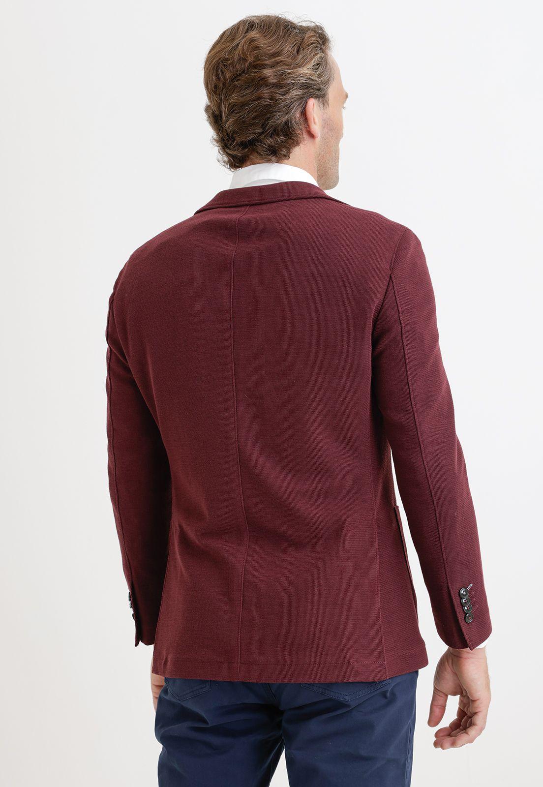 Chaqueta hombre tejida burdeo-1