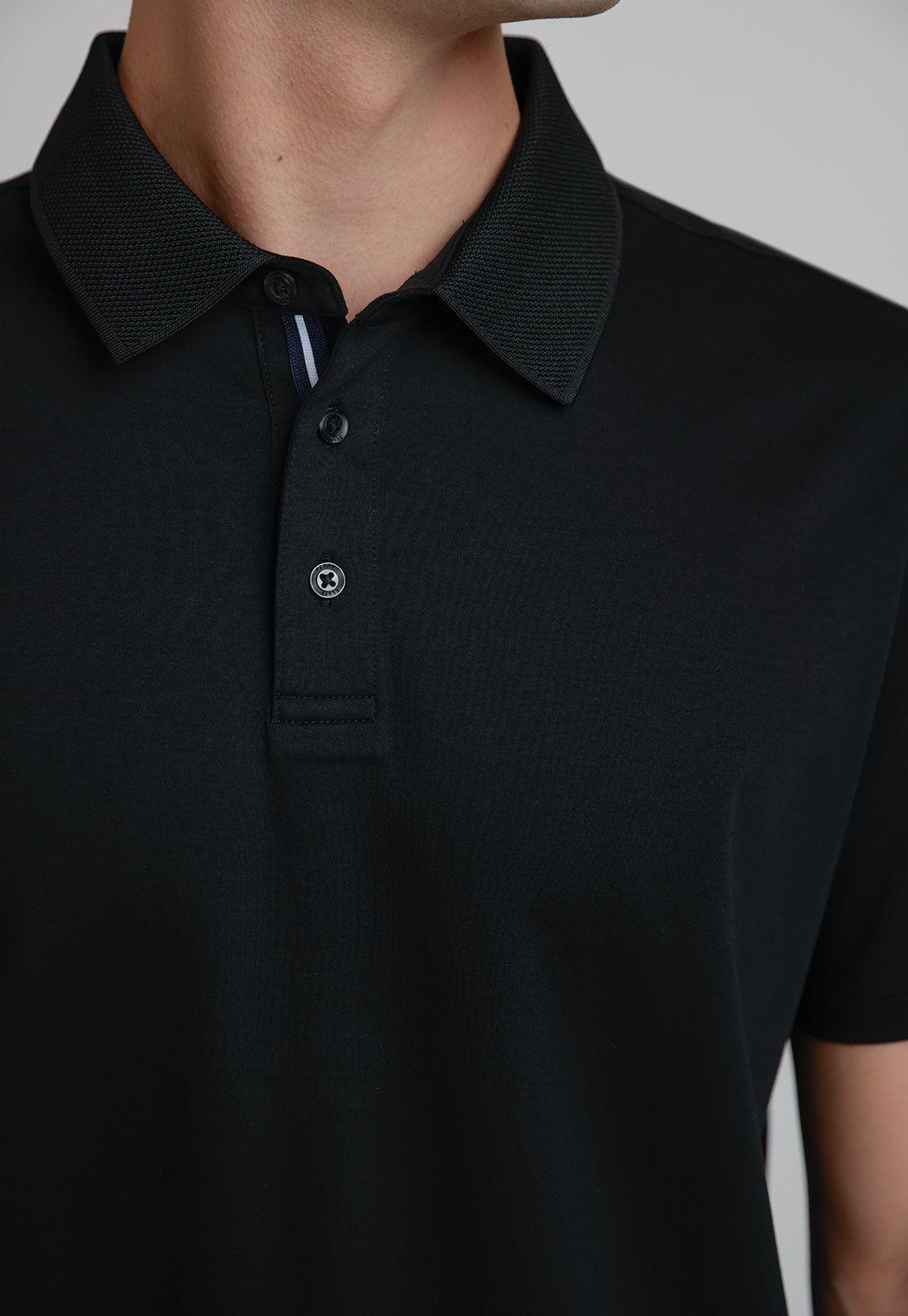 Polera Hombre Polo Manga Corta Negra-2