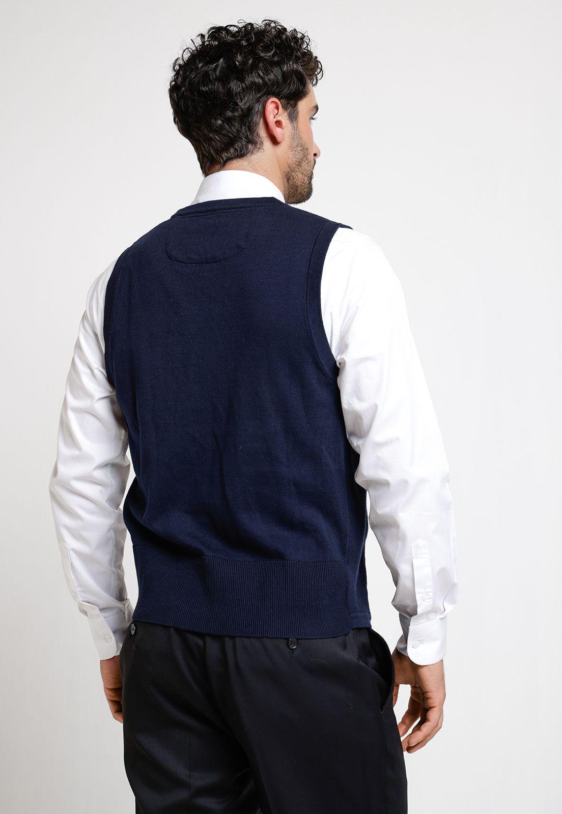 Gillet Tejido Hombre Formal Azul Marino-1