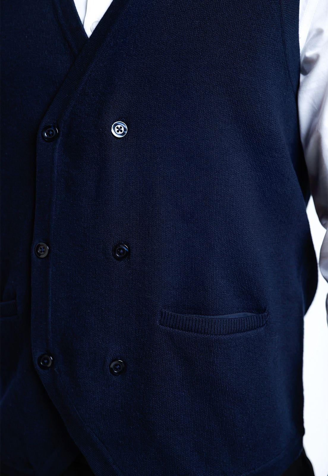 Gillet Tejido Hombre Formal Azul Marino-2