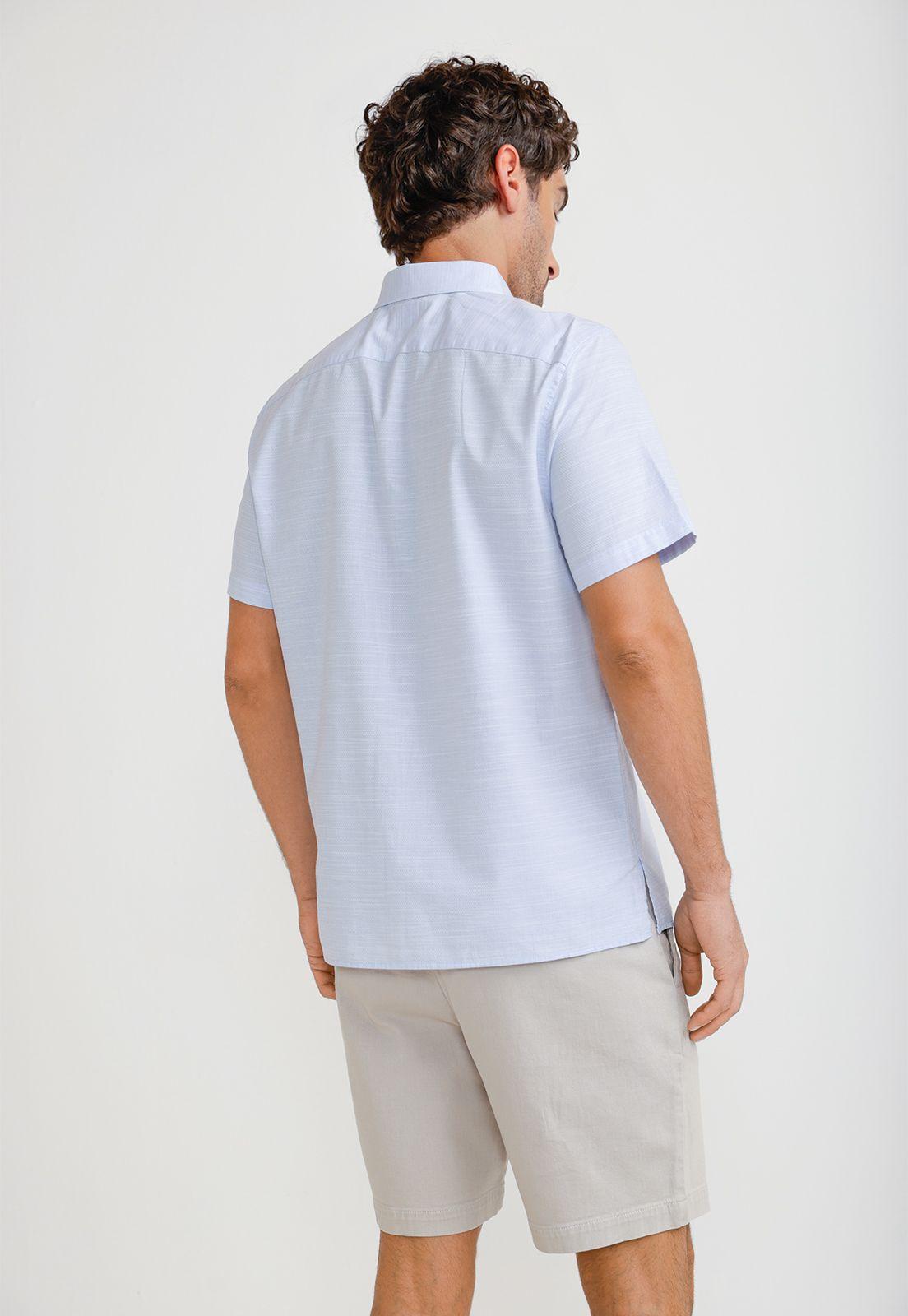 Camisa Hombre Manga Corta Algodón Celeste 4KSW7013-1