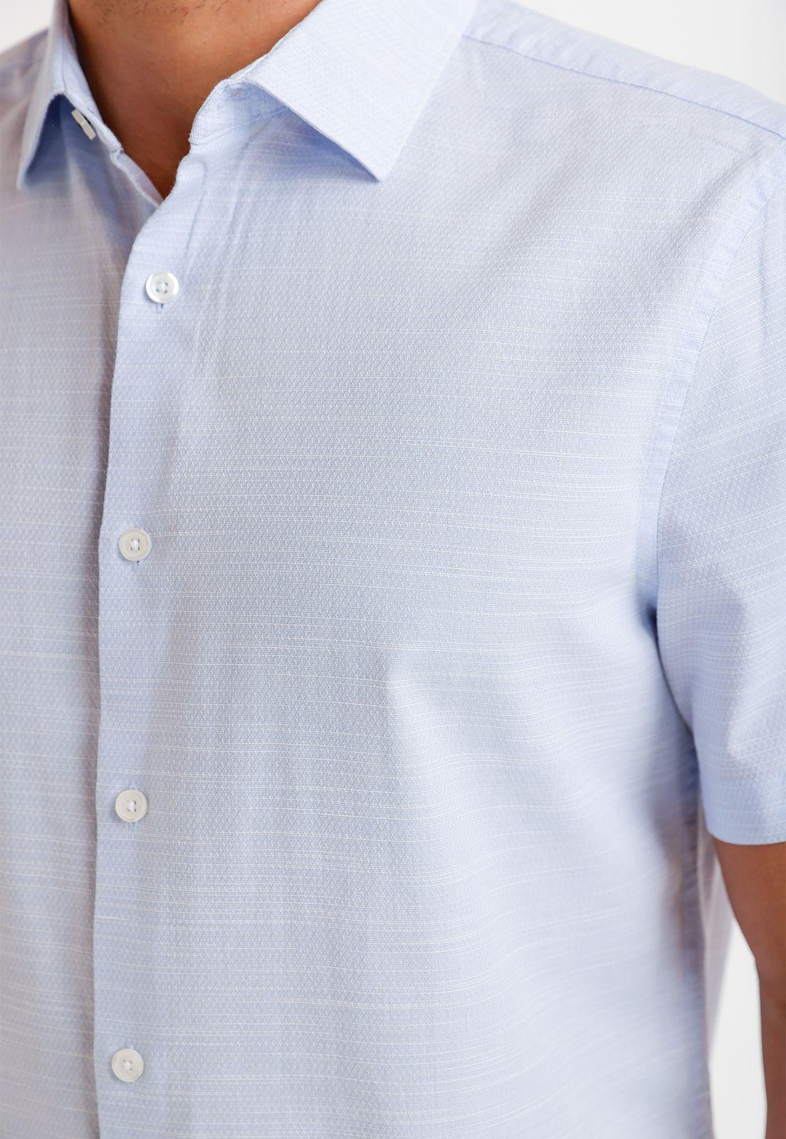 Camisa Hombre Manga Corta Algodón Celeste 4KSW7013-2