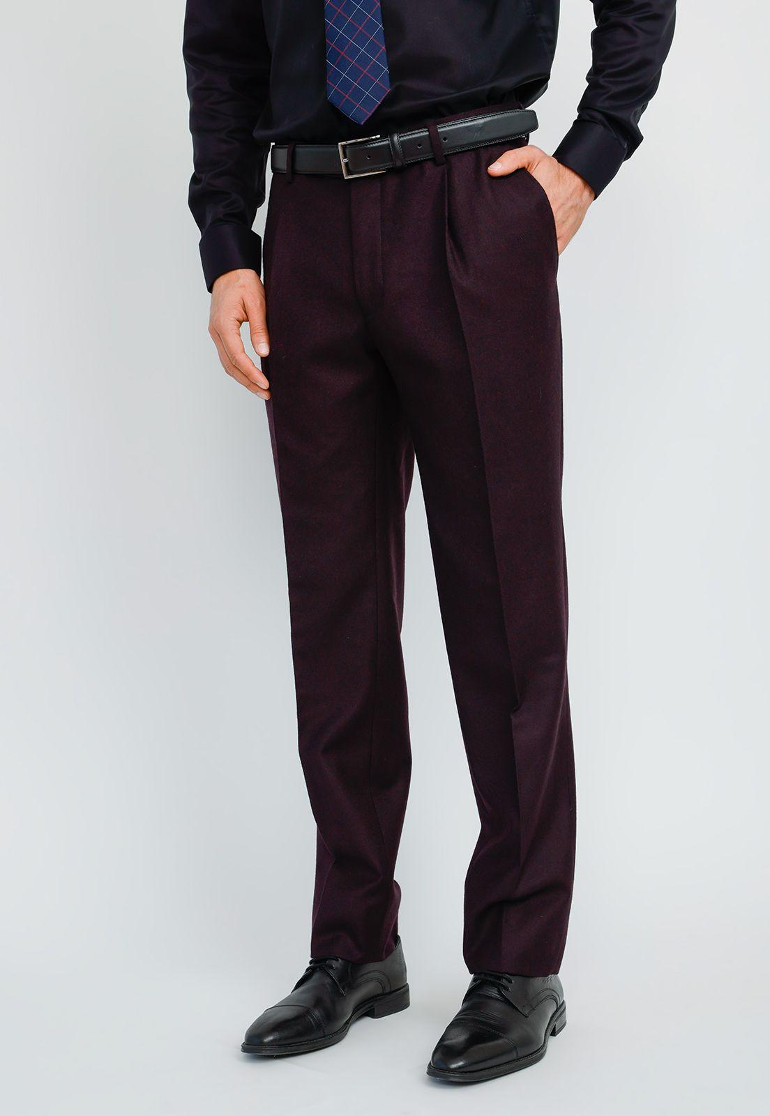 Pantalón Formal Hombre Classic Flannel Morado-0