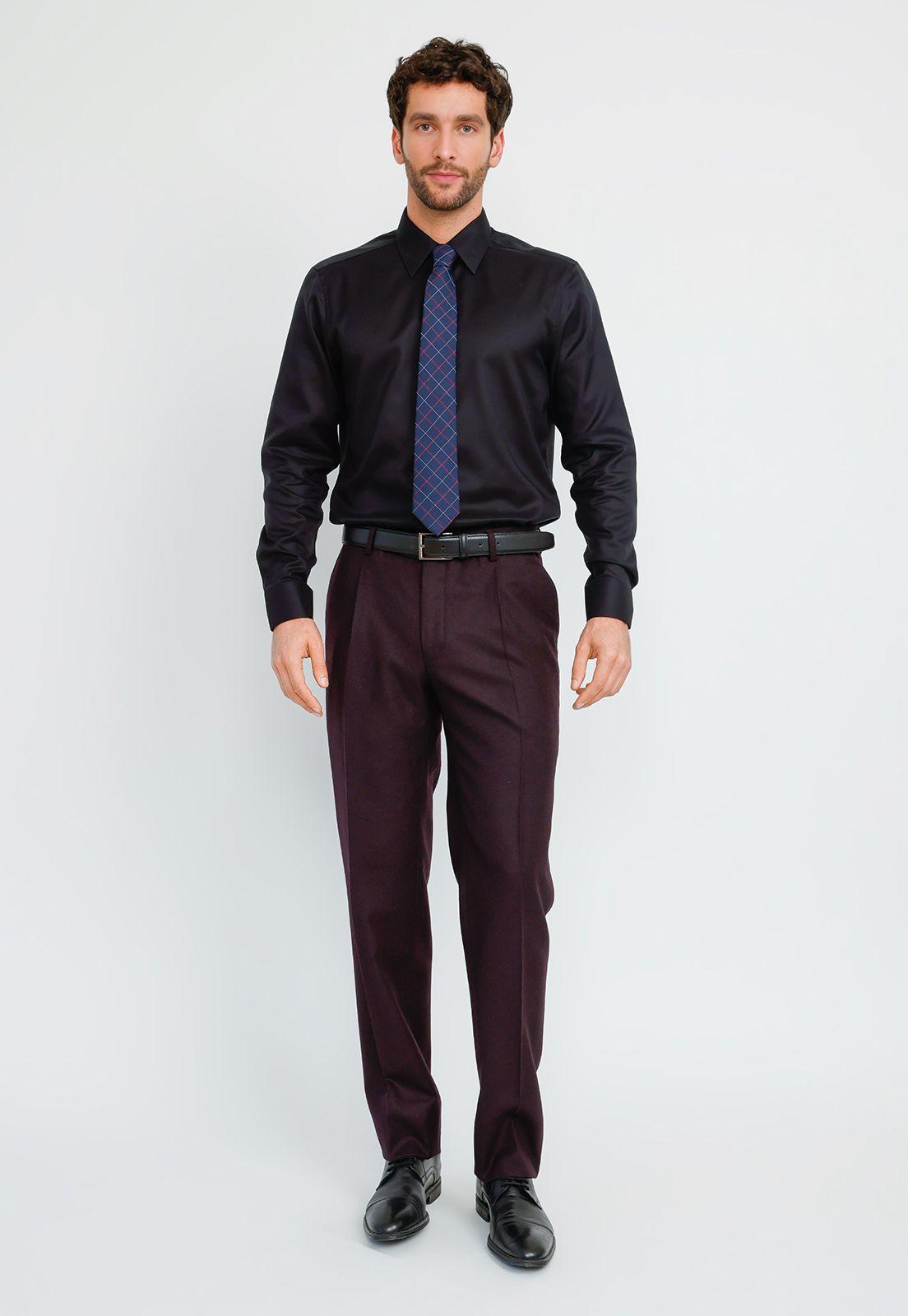 Pantalón Formal Hombre Classic Flannel Morado-3